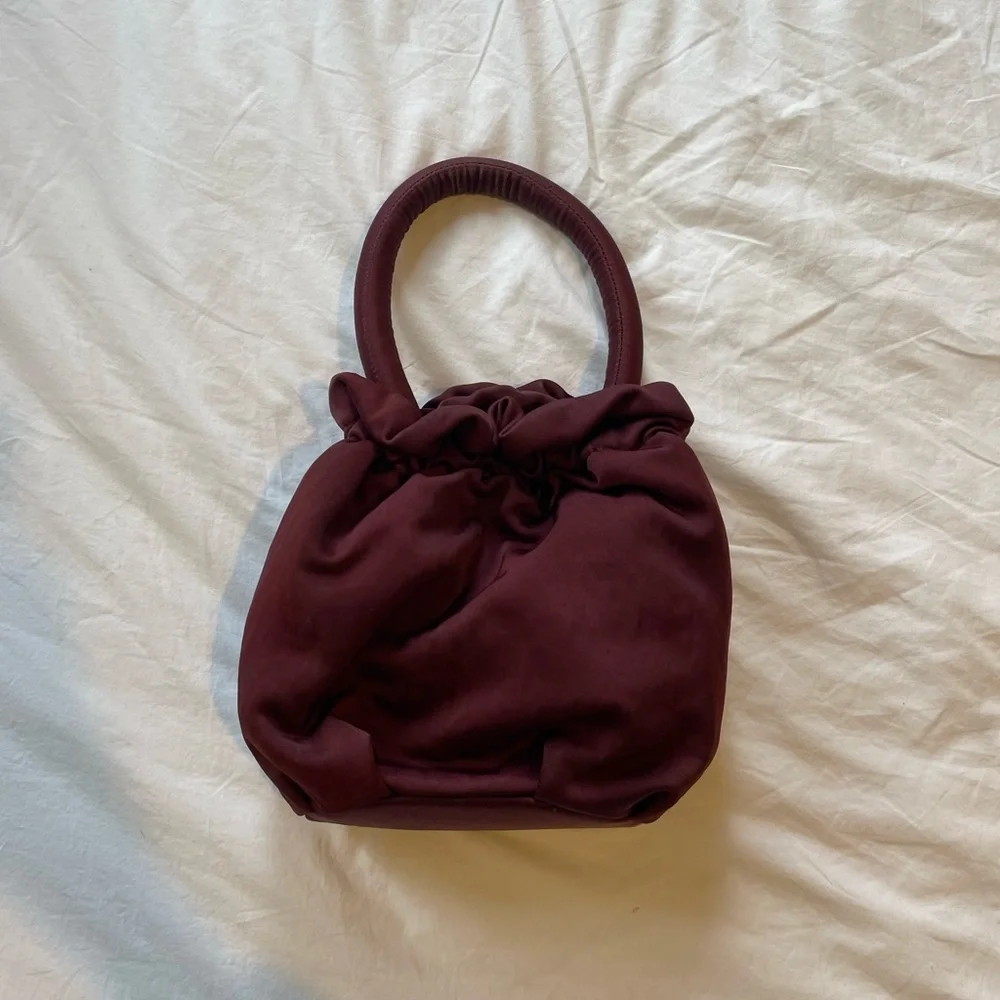 Maroon Staud Rosette Purse - Picture 2 of 6